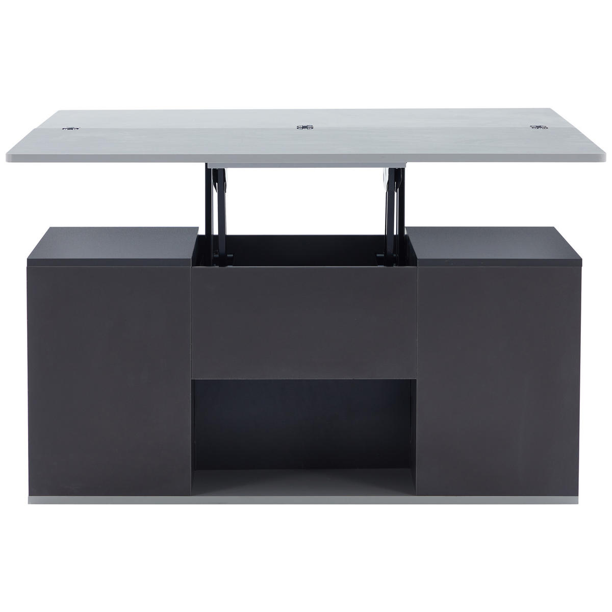 COUCHTISCH, höhenverstellbar, 2‑in‑1 Klapptisch mit Stauraum, 2 Schubladen, 100/51/47 cm, Grau - Grau, Holzwerkstoff (100/51/47cm) - Redom