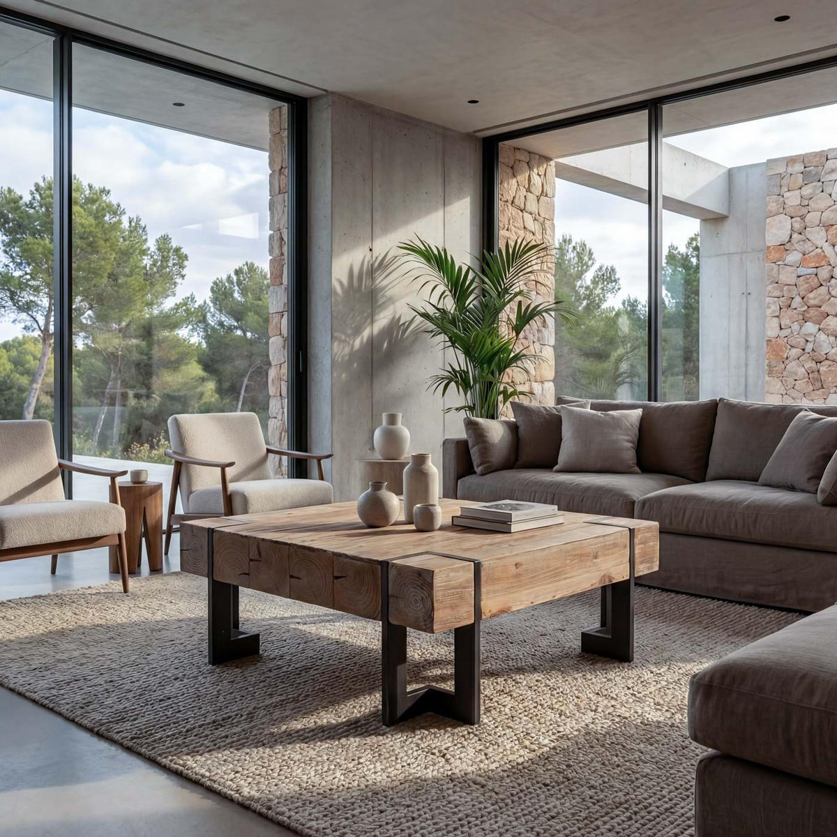 COUCHTISCH quadrat Braun - Braun, Holz (90/90/40cm) - MCW