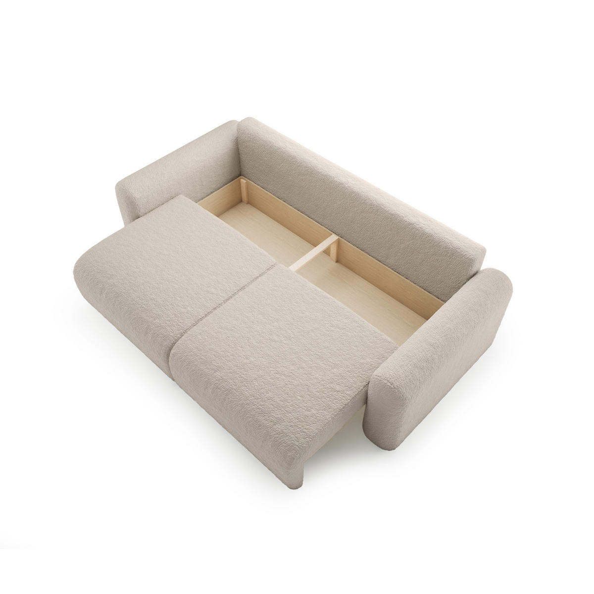 SOFA mit Schlaffunktion Thekla, Beige - Beige, Textil (246/70/100cm) - Fedve