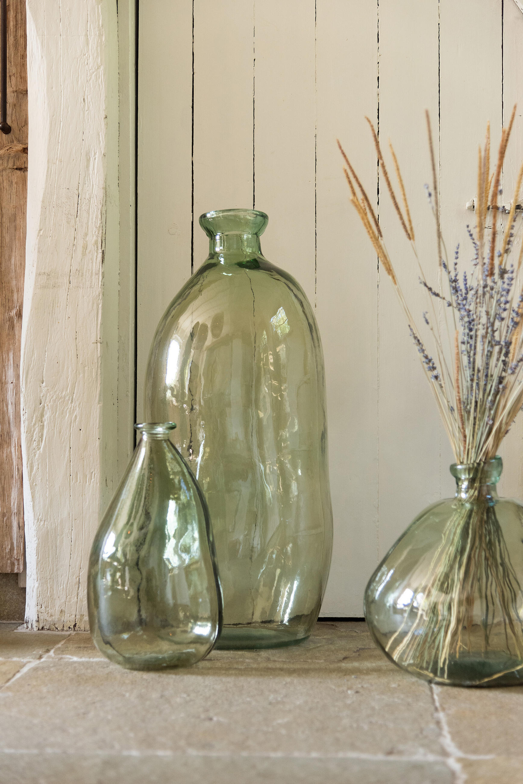 VASE CLEO - Glas - Grün - Ø 20 cm - Grün, Glas (20/36.5cm) - J-Line