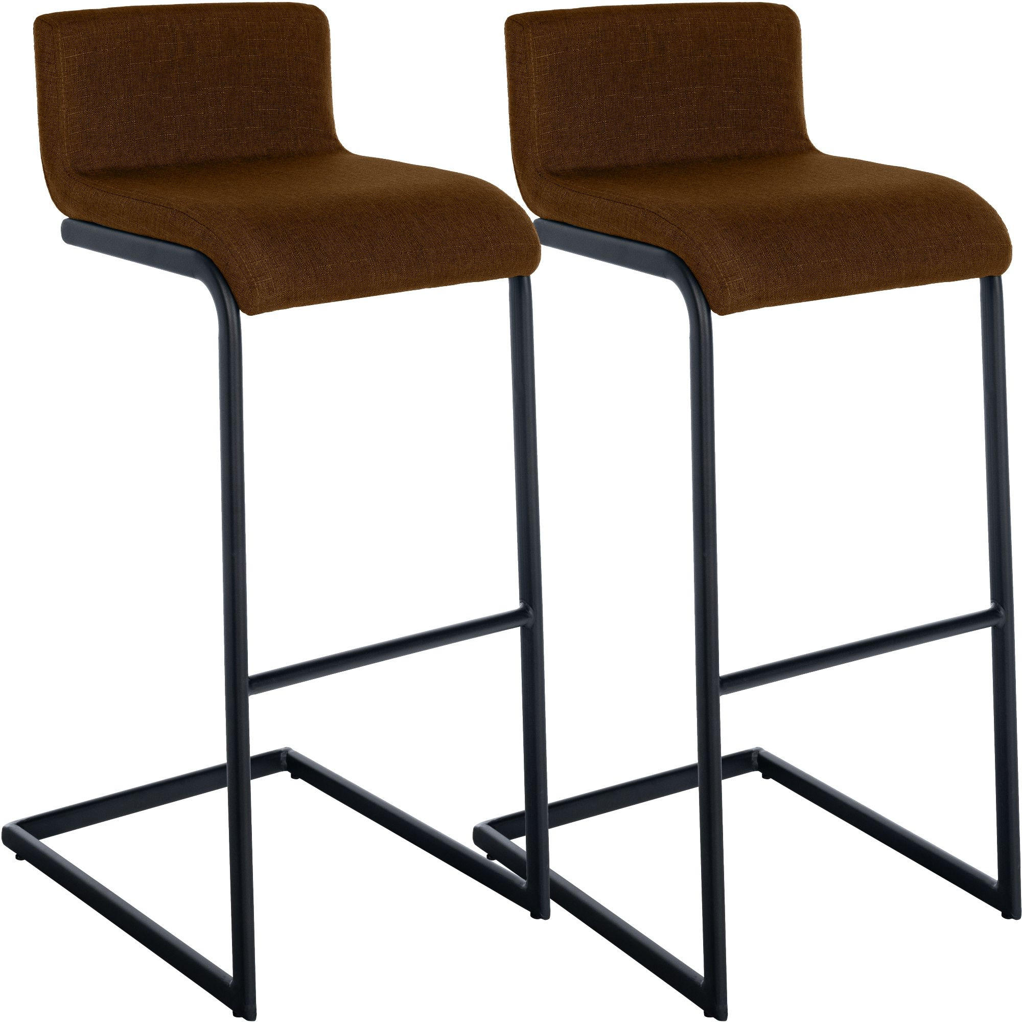 BARHOCKER 2 Stoff Braun - Schwarz/Braun, Textil/Metall (40/96/50cm) - CLP