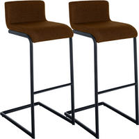 BARHOCKER 2 Stoff Braun - Schwarz/Braun, Textil/Metall (40/96/50cm) - CLP