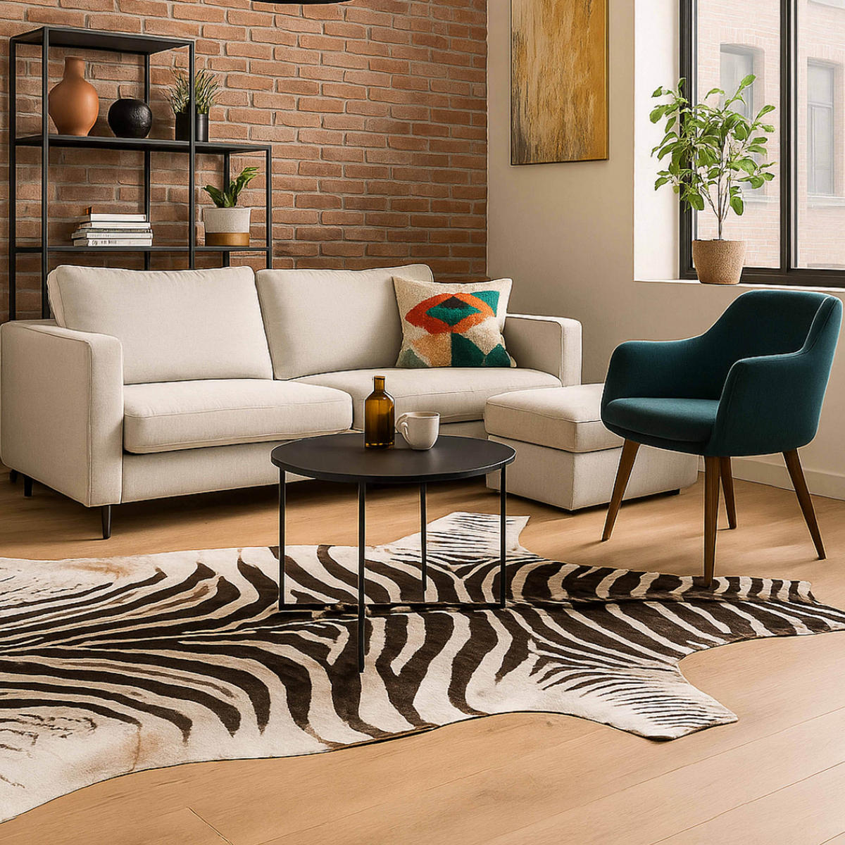 TEPPICH, 155 x 190 cm, Schwarz - Schwarz, Textil (190/155cm) - Oviala