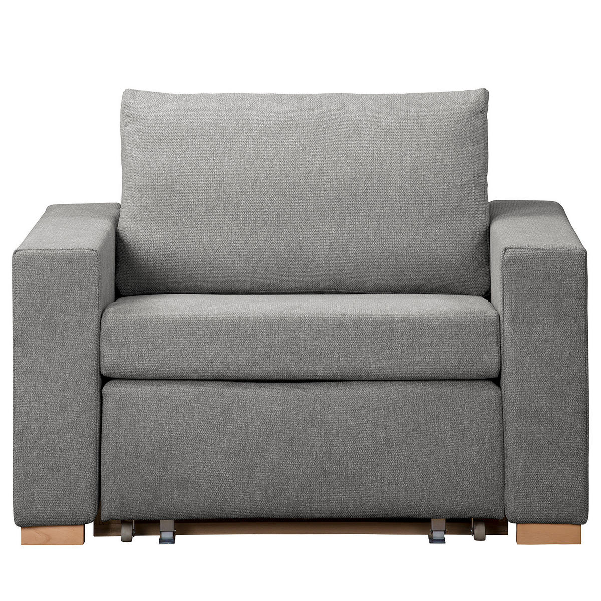 SCHLAFSESSEL - Buchefarben/Grau, Buchenholz/Textil (110/90/90cm) - home24