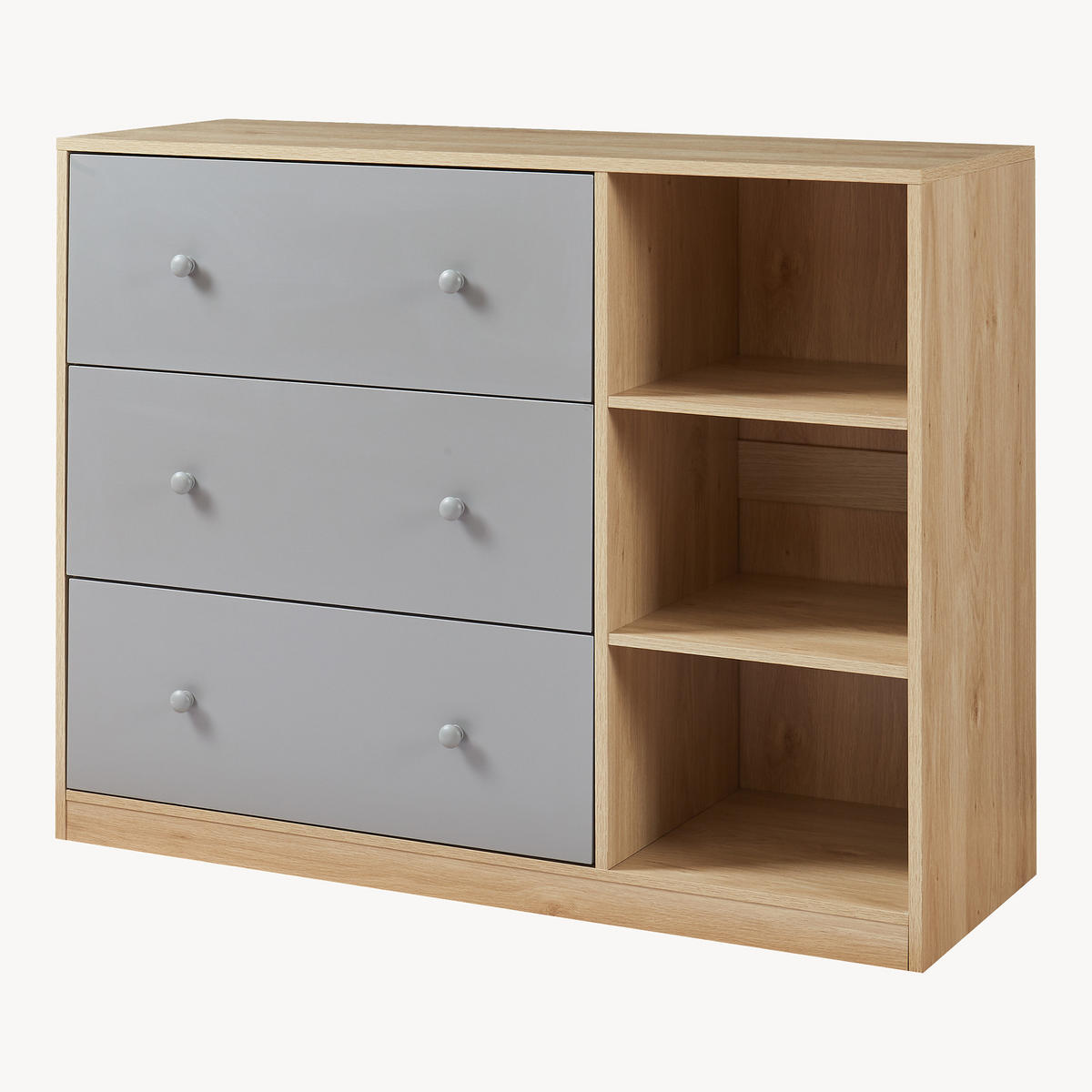 PŘEBALOVACÍ PŘÍSTROJ Beldinupp - šedá/barva dubu, kompozitní dřevo (55/93/110cm) - [en.casa]