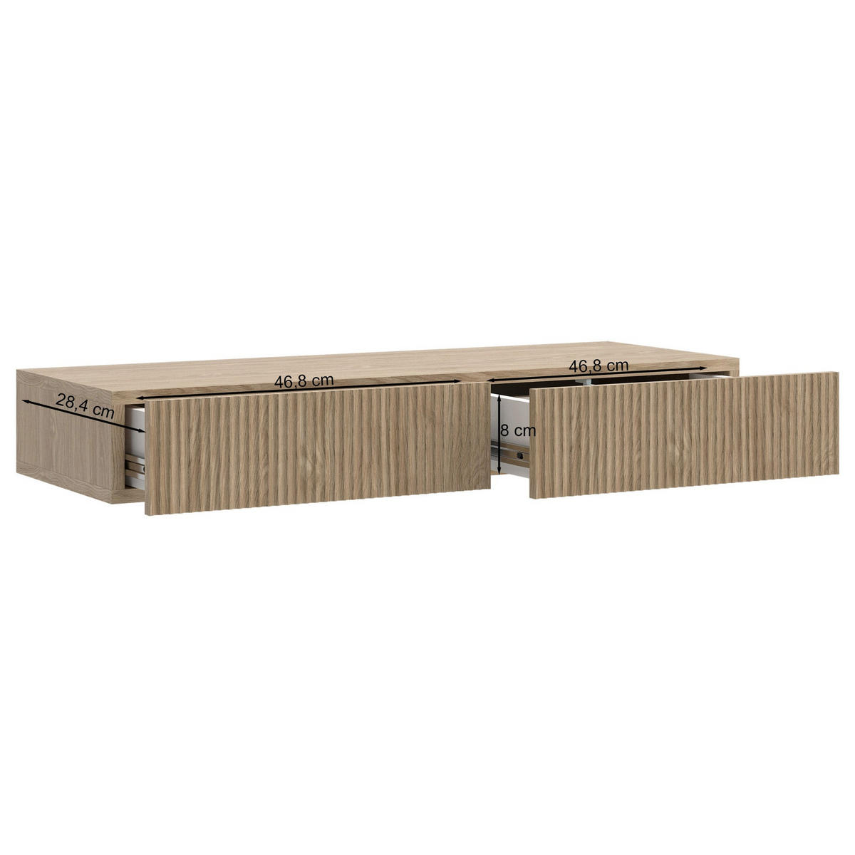 WANDKONSOLE Nolie Eichenholzoptik 110 cm - Eichefarben, Holzwerkstoff (110/17/40cm) - Selsey