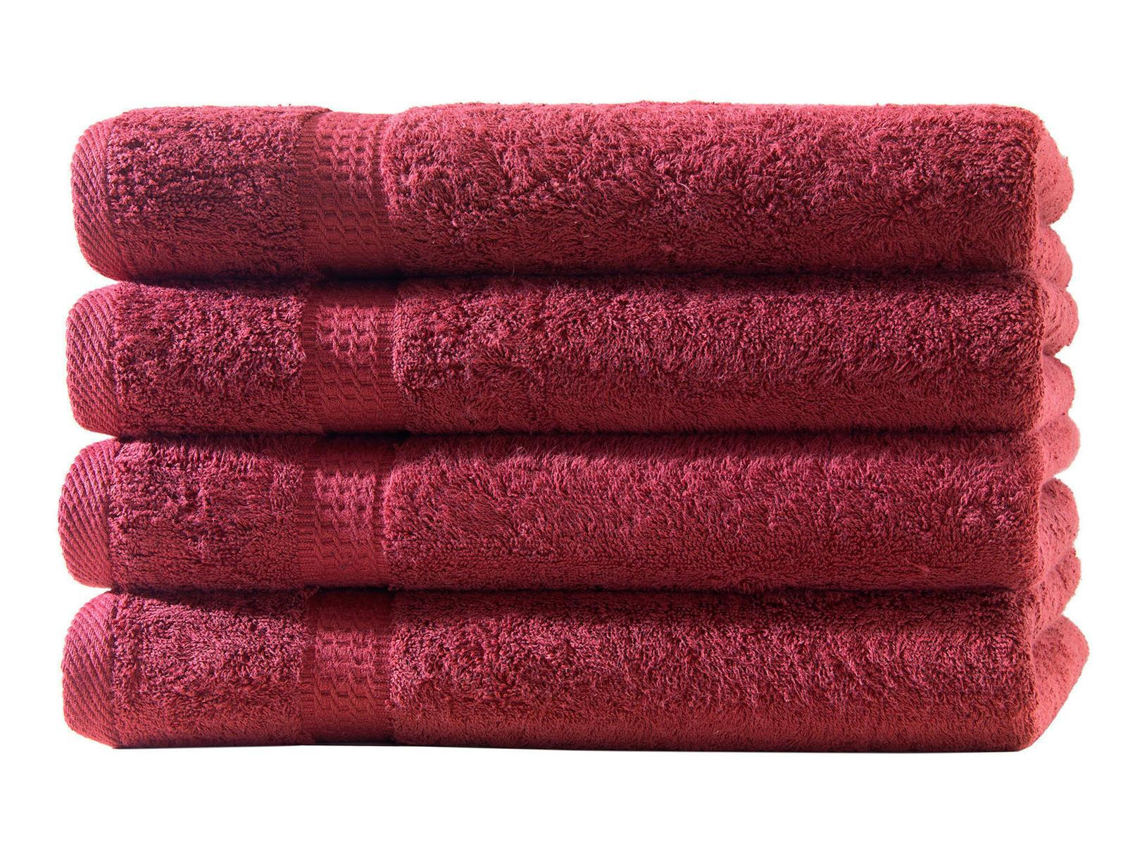 HANDTUCH 50x100 cm Frottier Handtücher im 4er Set aus 100% Baumwolle, Bordo 500g/m2 - Bordeaux, Textil (50/100cm) - Carpe Sonno