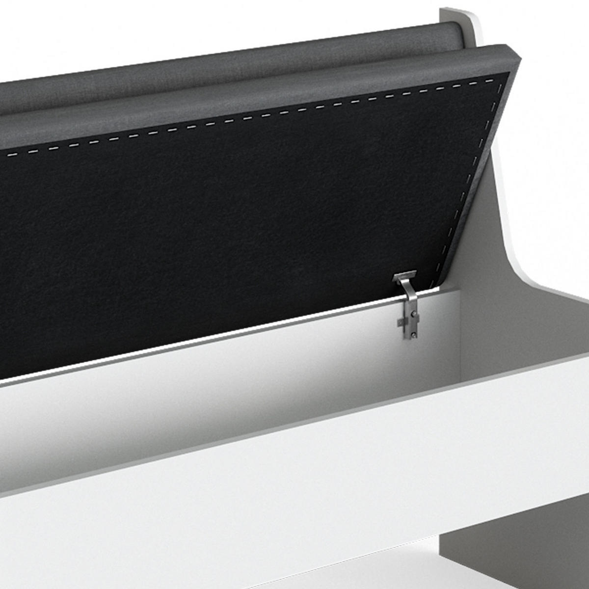 ESSZIMMER-BANK Roman Weiß 106.6 x 41.5 cm - Anthrazit/Weiß, Holzwerkstoff (41.5/80/106.6cm) - Vicco