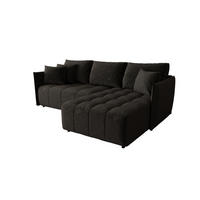 ECKSOFA CHICAGO rechts graphit Velours Monolith 95 - Schlaffunktion, Bettkasten - Anthrazit, Textil (245/184cm) - Cornero