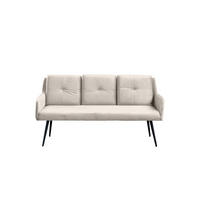 ESSZIMMERBANK PIRI Cremeweiß Velvet - Creme/Schwarz, Textil (180/84/64cm) - KAWOLA