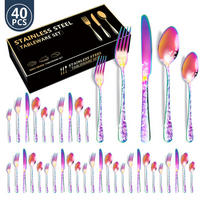 BESTECKSET 40-teilig Edelstahl - Multicolor, Metall - Authentics