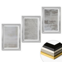 WANDBILDER 3er Set - 20x30 cm Silberner Rahmen - Moderne minimalistische Texturen - Silberfarben, Kunststoff (20/30cm) - ArtPrintCave