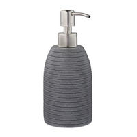 SEIFENSPENDER - Grau, Kunststoff/Metall (8/18/8cm) - Relaxdays