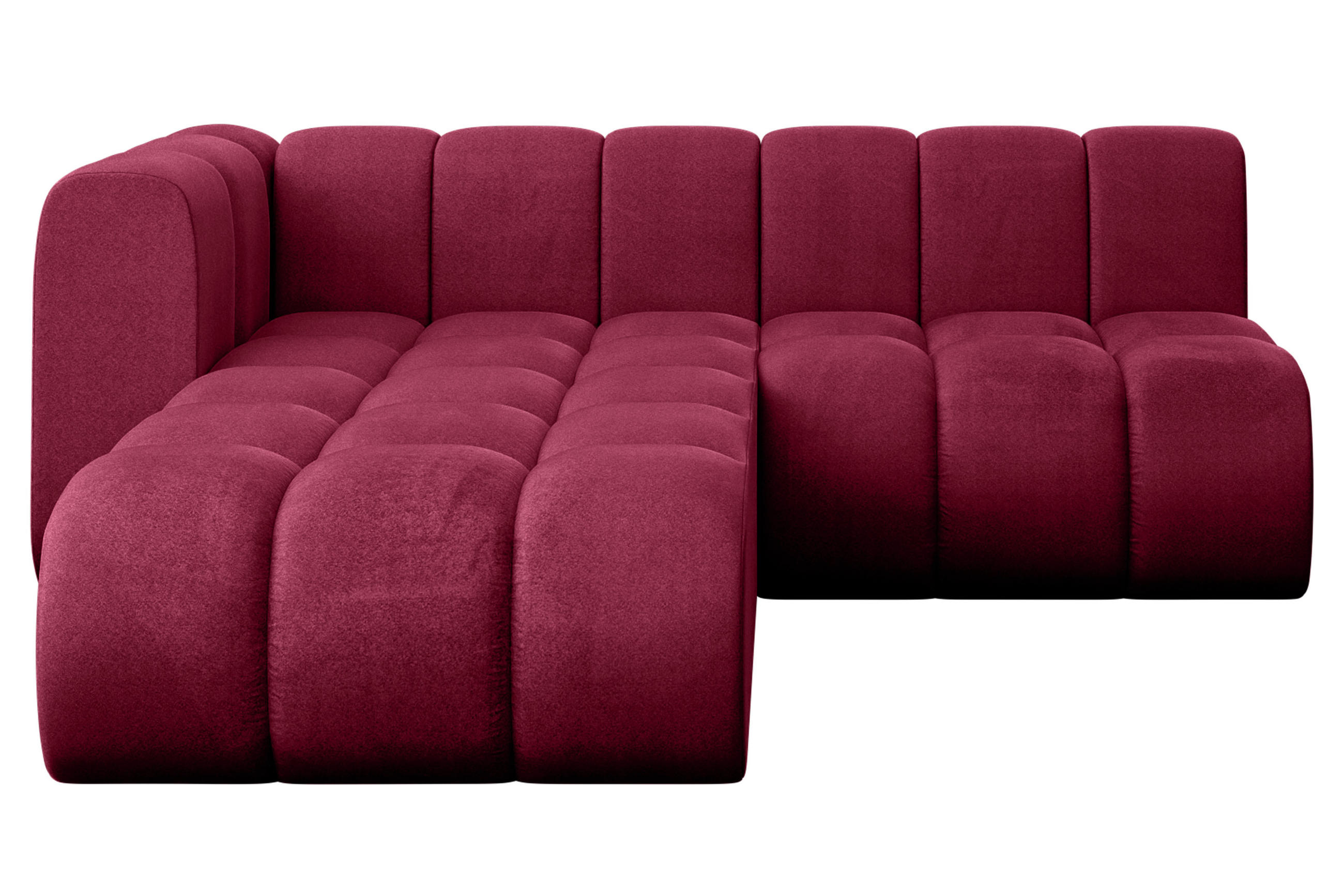 ECKSOFA modulares Sofa Darnel-L1 - 205x177x70 cm Bordeauxrot - Bordeaux, Holzwerkstoff/Textil (205/177cm) - ALTDECOR