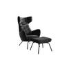 SESSEL MIT HOCKER LOTTE Schwarz Velvet - Schwarz, Textil (79/117/82cm) - KAWOLA