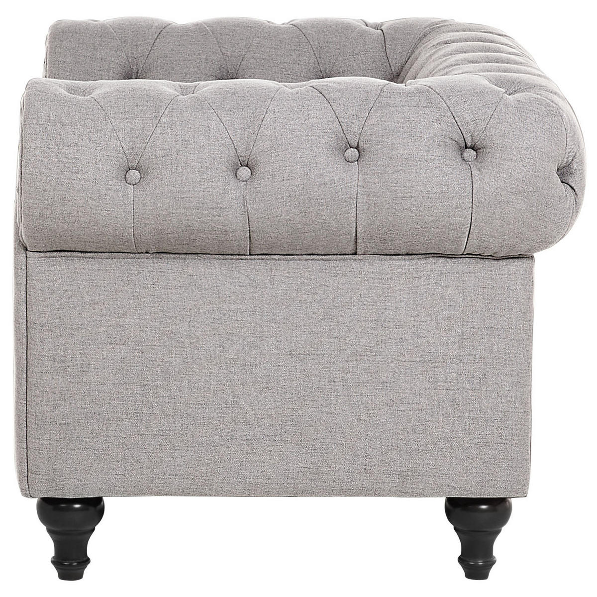 SESSEL Polsterbezug hellgrau Chesterfield - Hellgrau, Textil (110/70/75cm) - Beliani