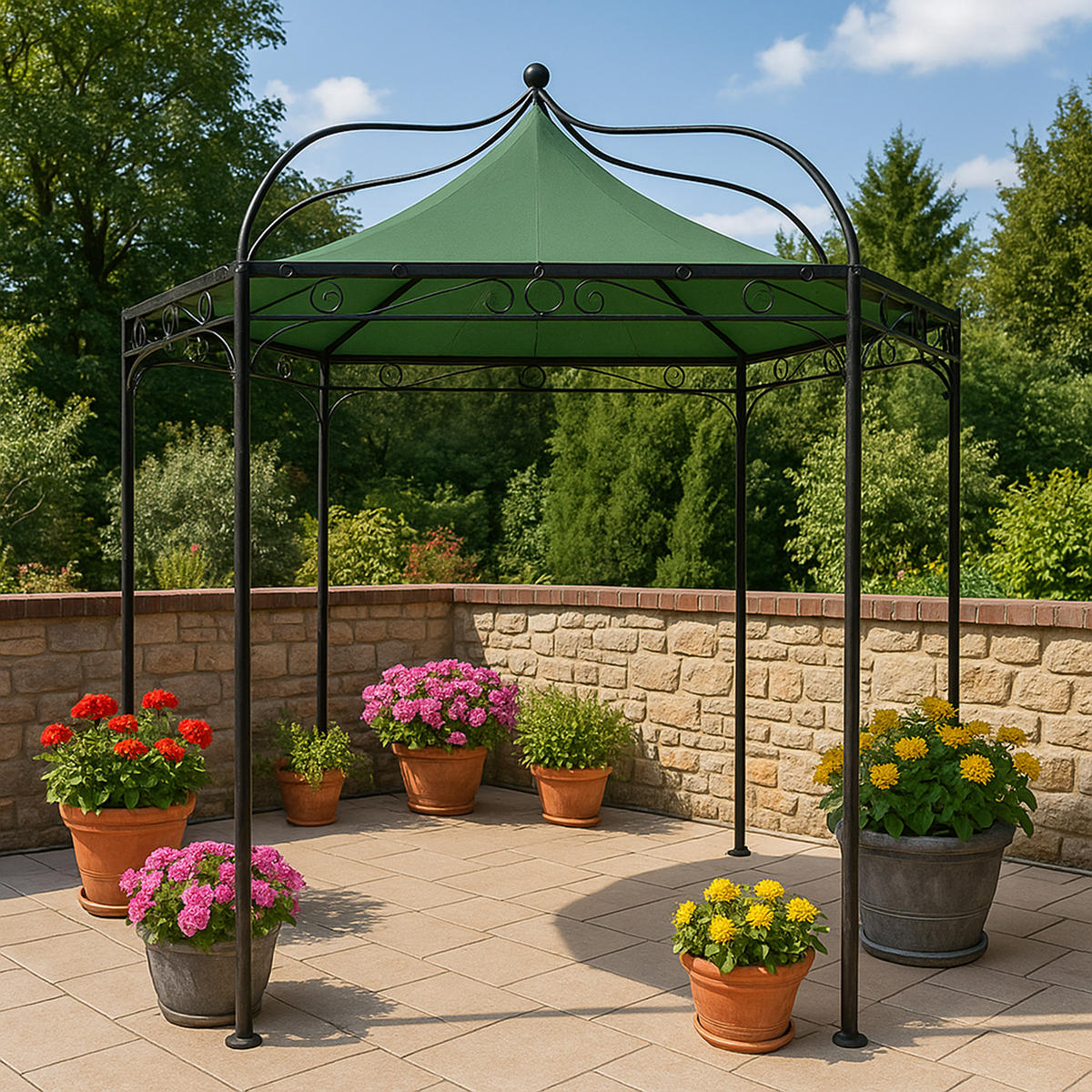 ERSATZDACH für Pavillon Mondura, Pavillondach 6-eckig, Durchmesser 300 cm, Farbe: Grün - Grün, Kunststoff (320/0.3/320cm) - TPFGarden