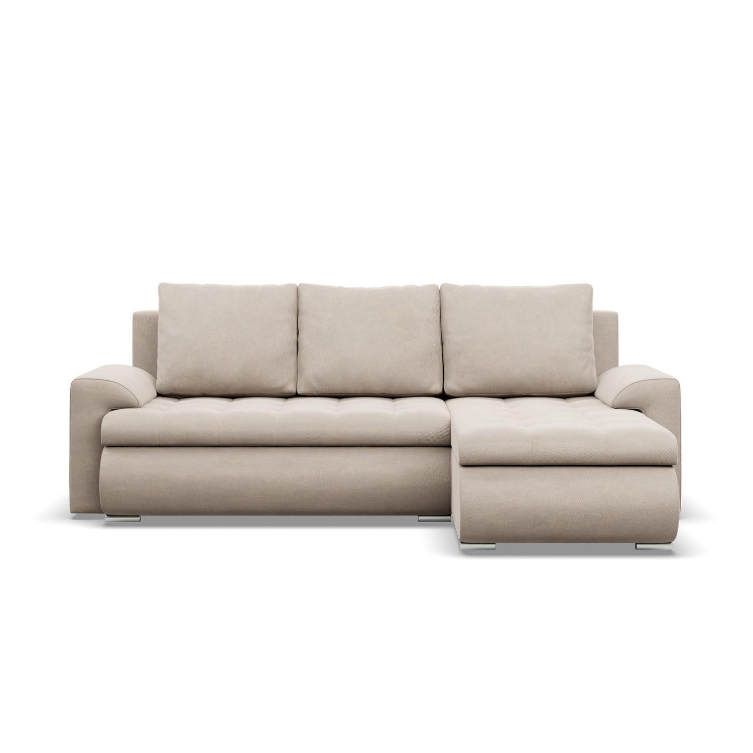 ECKSOFA RECHTS MIT SCHLAFFUNKTION FORESTA, Beige - Beige, Textil (230/159cm) - Mebligo