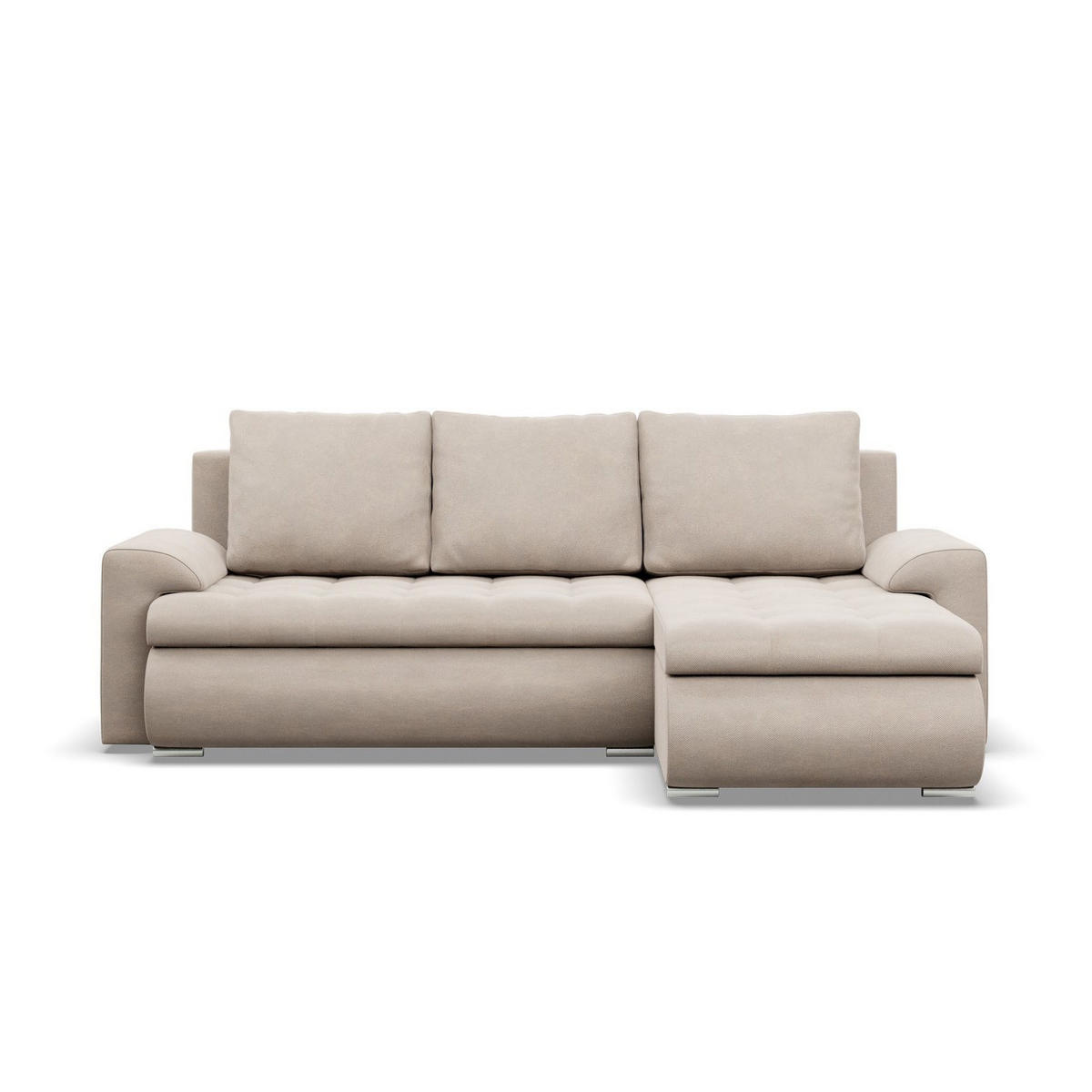 ECKSOFA RECHTS MIT SCHLAFFUNKTION FORESTA, Beige - Beige, Textil (230/159cm) - Mebligo