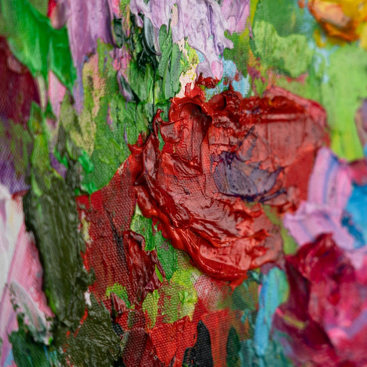GEMÄLDE Blumige Farben Schattenfugenrahmen Blau 200x100 cm - Blau, Holz (200/100cm) - YS-art gallery