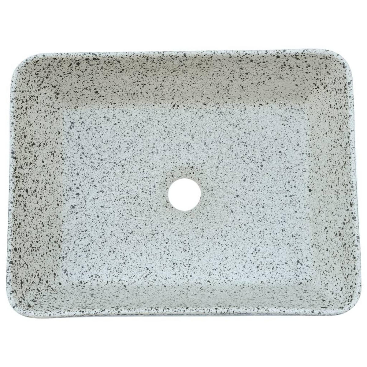 AUFSATZWASCHBECKEN Grau Blau Rechteckig 46/35,5/13Cm Keramik - Grau, Keramik (35.5/13/46cm) - vidaXL