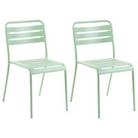GARTENSTUHL 2er-Set Metall Grün Lefkada - Grün, Metall (38/80/54cm) - Beliani