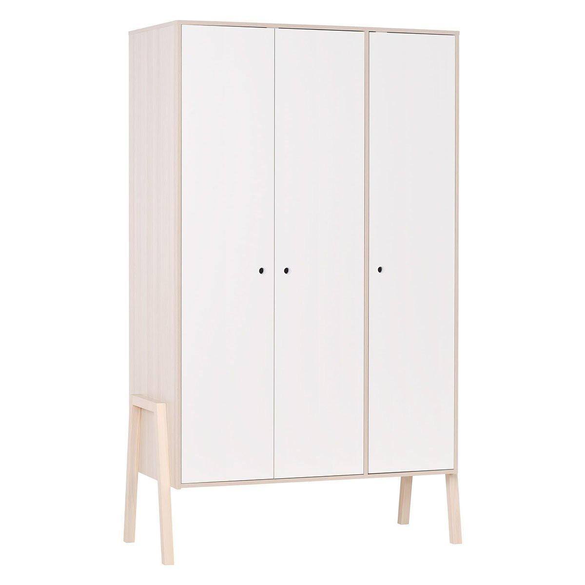 SCHRANK, mit 3 Türen, 5 Regale und 1 Kleiderstange - SPOT - Braun, Holzwerkstoff (60/210/128cm) - Calicosy