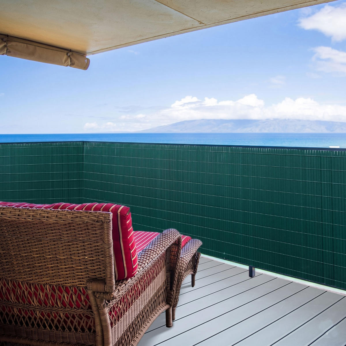 SICHTSCHUTZZAUN Balkon 100/600 cm PVC - Grün, Kunststoff (0.9/100cm) - urfence