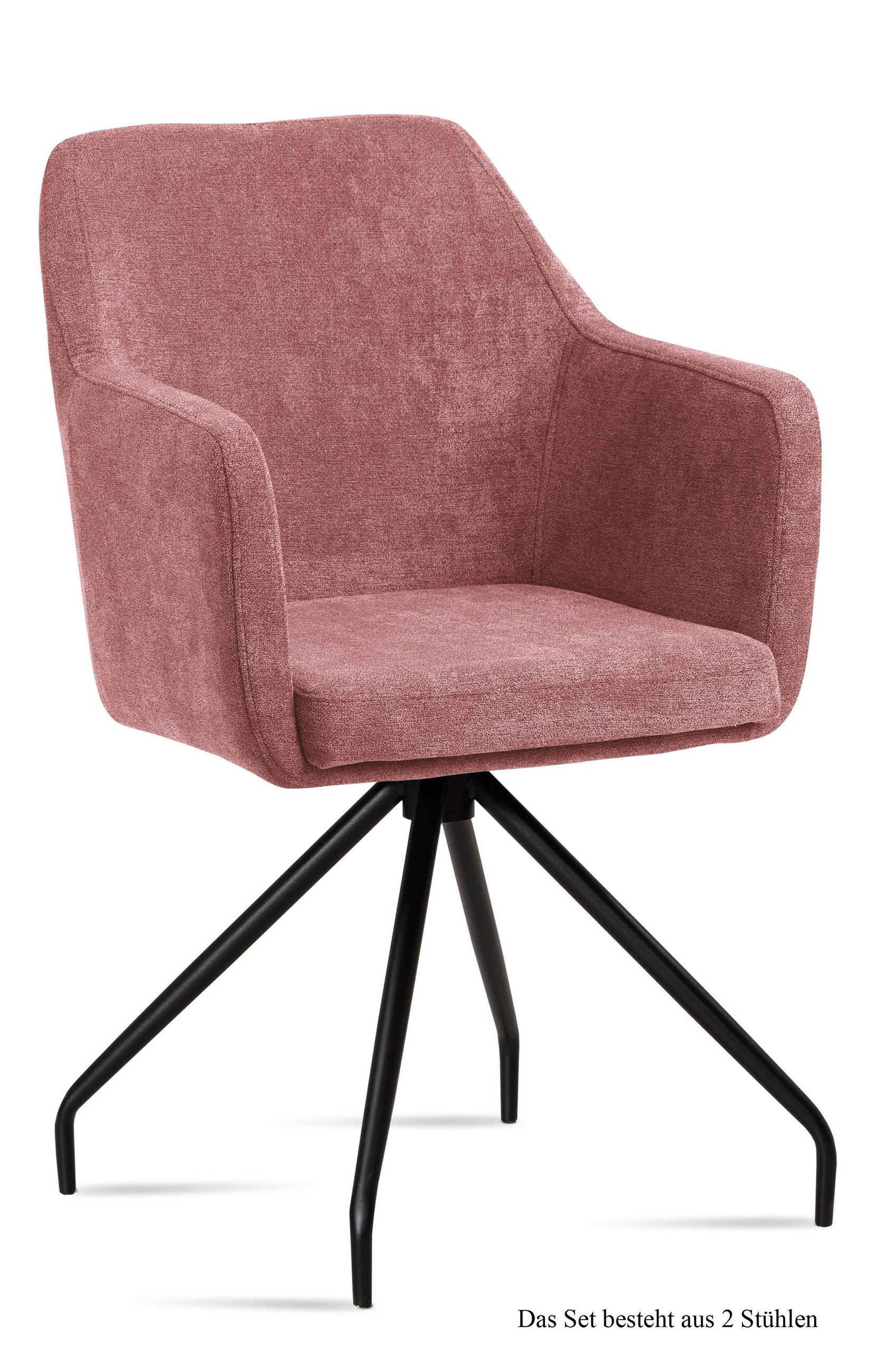 ARMLEHNSTUHL (2er-Set) Dijana 57x87x60 Schwarz/Rosewood - Dunkelrosa/Schwarz, Kunststoff (60/87/57cm) - 58aufmkessel