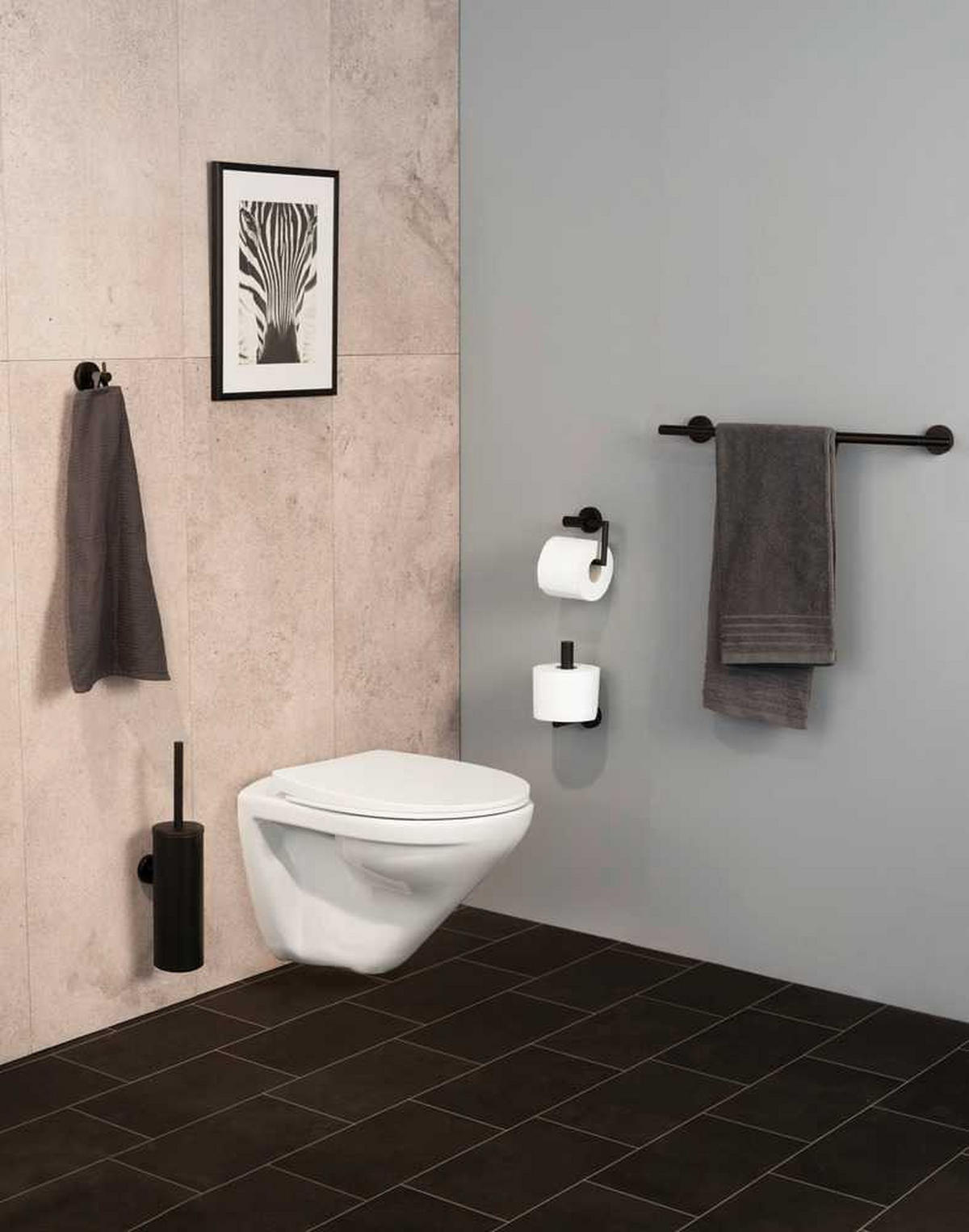 TOILETTENPAPIERHALTER Bosio 6,5/15/10,5 cm - Schwarz, Metall (15/10.5/6.5cm) - Wenko