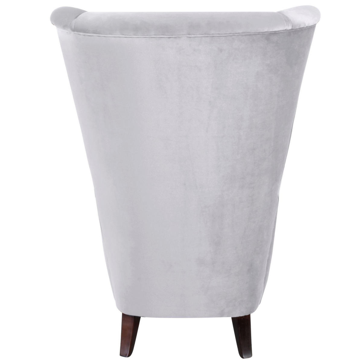 HOCHLEHNSESSEL Kailey Bezug Velourstoff Buche nussbaum dunkel / silber - Grau, Kunststoff (96/122/89cm) - 58aufmkessel