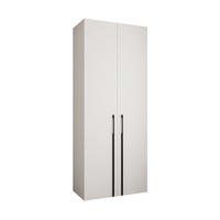 DREHTÜRENSCHRANK 245,5/100/50 2-türig - Schwarz/Weiß, Holz/Metall (100/245.5/50cm) - Abiks Möbel