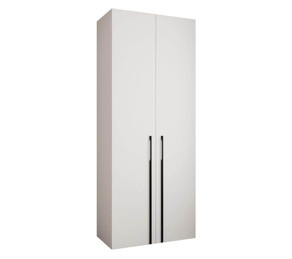 DREHTÜRENSCHRANK 245,5/100/50 2-türig - Schwarz/Weiß, Holz/Metall (100/245.5/50cm) - Abiks Möbel