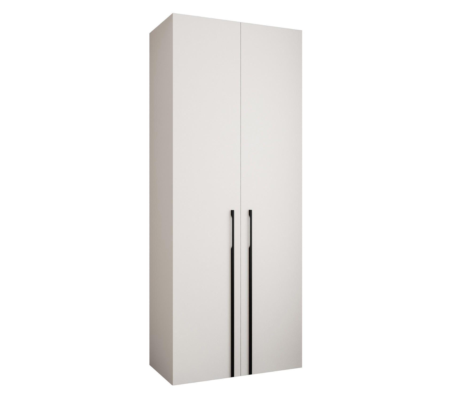 Abiks Möbel DREHTÜRENSCHRANK Weiß, Schwarz 100cm × 50cm × 246cm