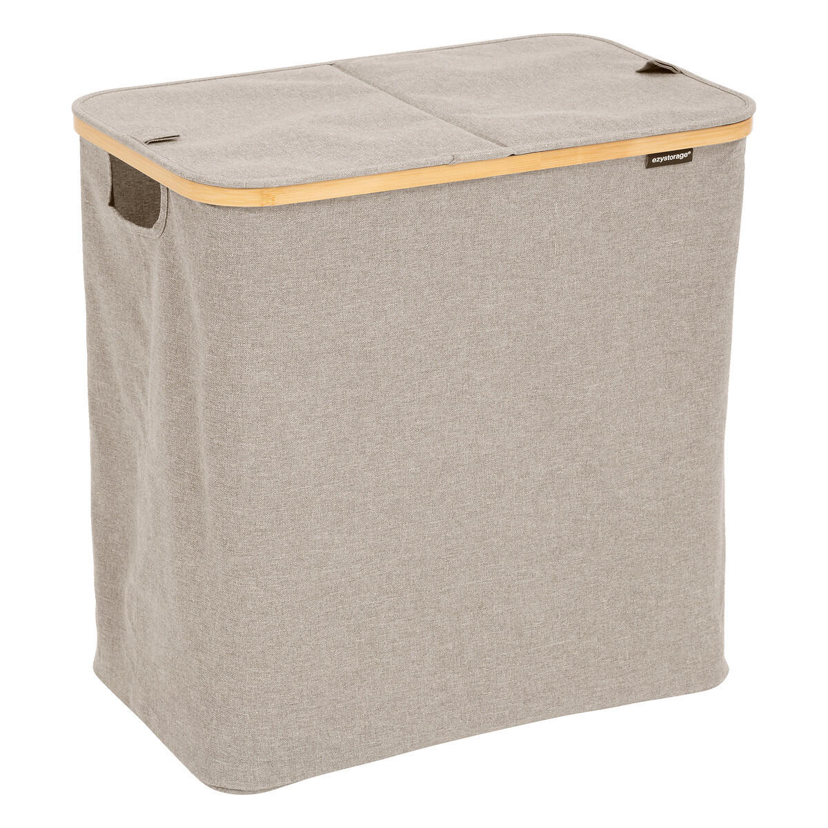 WÄSCHEKORB mit zwei Fächern Tidy 80 l 53/33/54 cm - Beige, Textil (33/54/53cm) - 5five Simply Smart