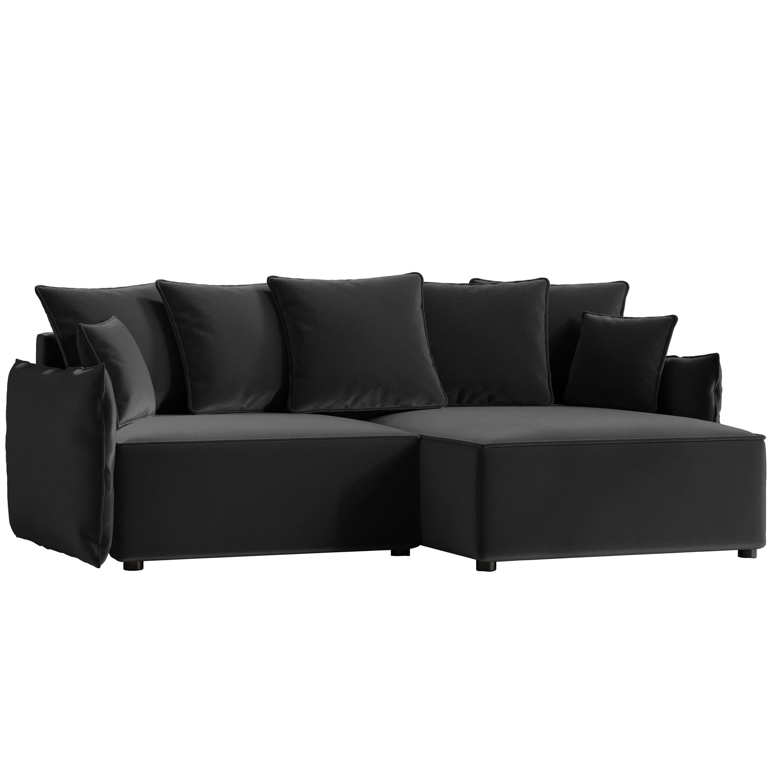 ECKSOFA LEON mit Schlaffunktion und Bettkasten Anthrazit - Anthrazit, Holzwerkstoff/Kunststoff (250/90cm) - Idohome