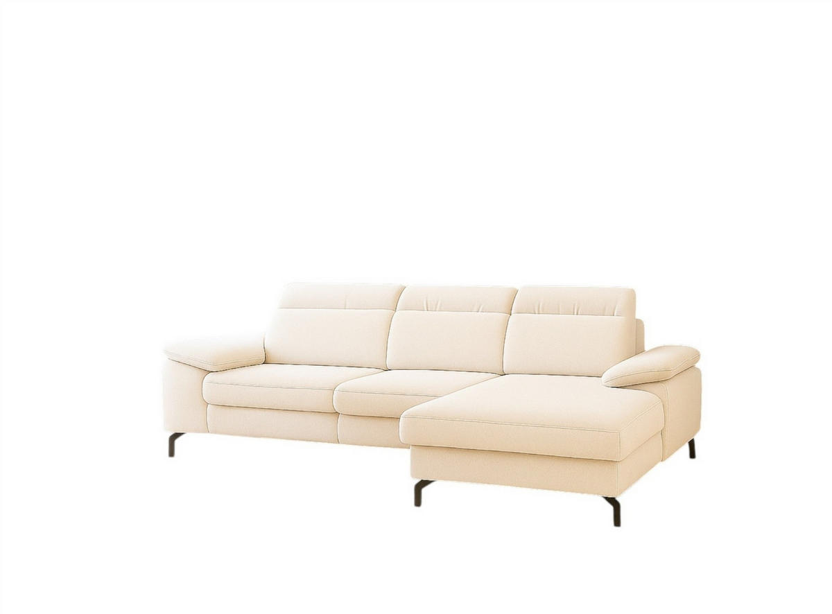ECKSOFA Margit Mit Schlaffunktion - Creme, Holzwerkstoff/Textil (276/184cm) - Fun Möbel