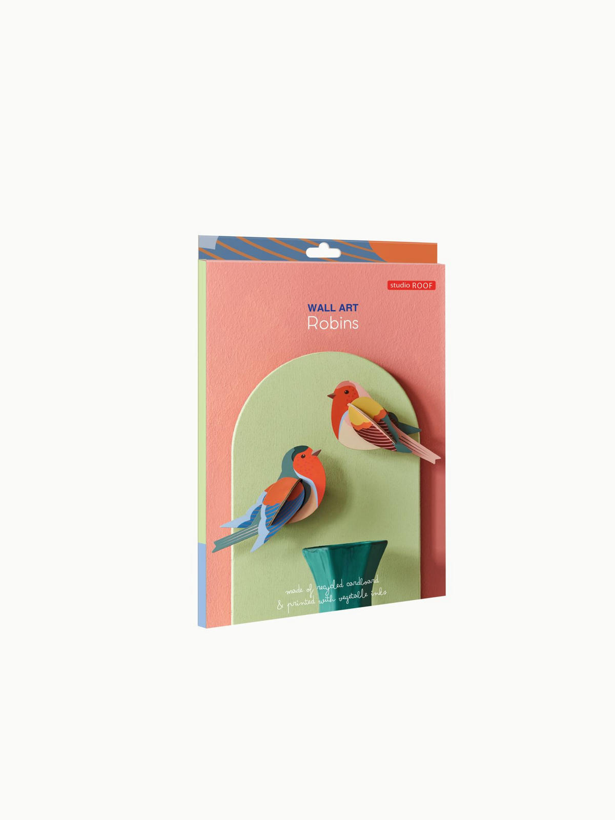 WANDDEKO Rotkehlchen-Duo 4/7 cm - Multicolor, Wellpappe (4/7/15cm) - KUNSTLOFT