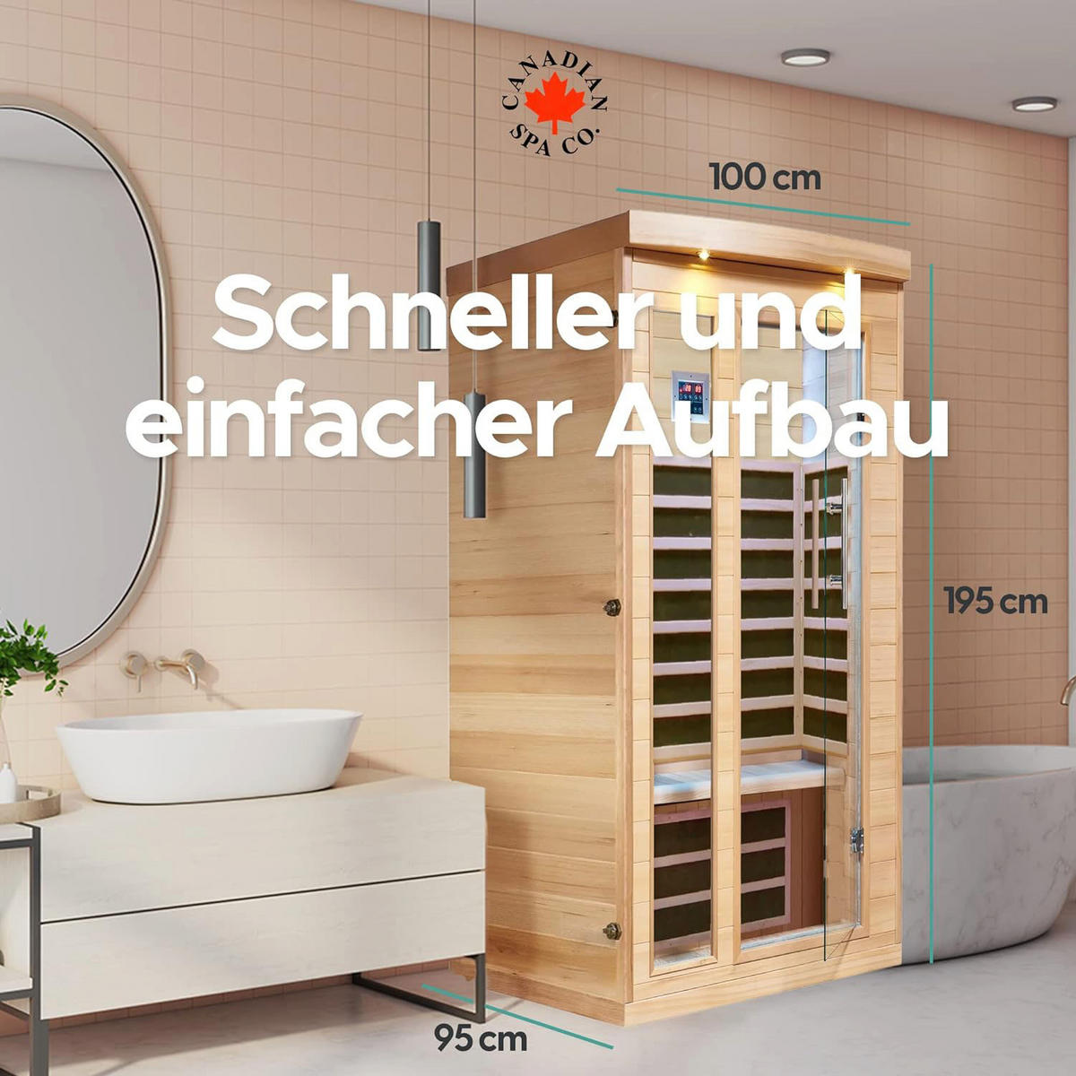 SAUNA Chilliwack Infrarotkabine - Hellbraun, Holz (102/191/97cm)