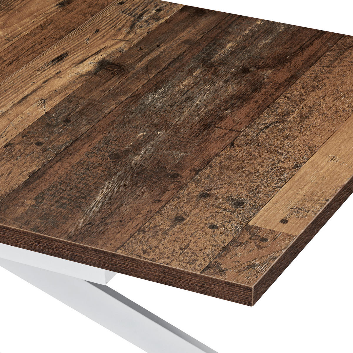 ESSTISCH BEA 120-160/80/76 cm Texas-Eiche - Weiß/Braun, Holzwerkstoff/Metall (80/120/76cm) - B&D Home