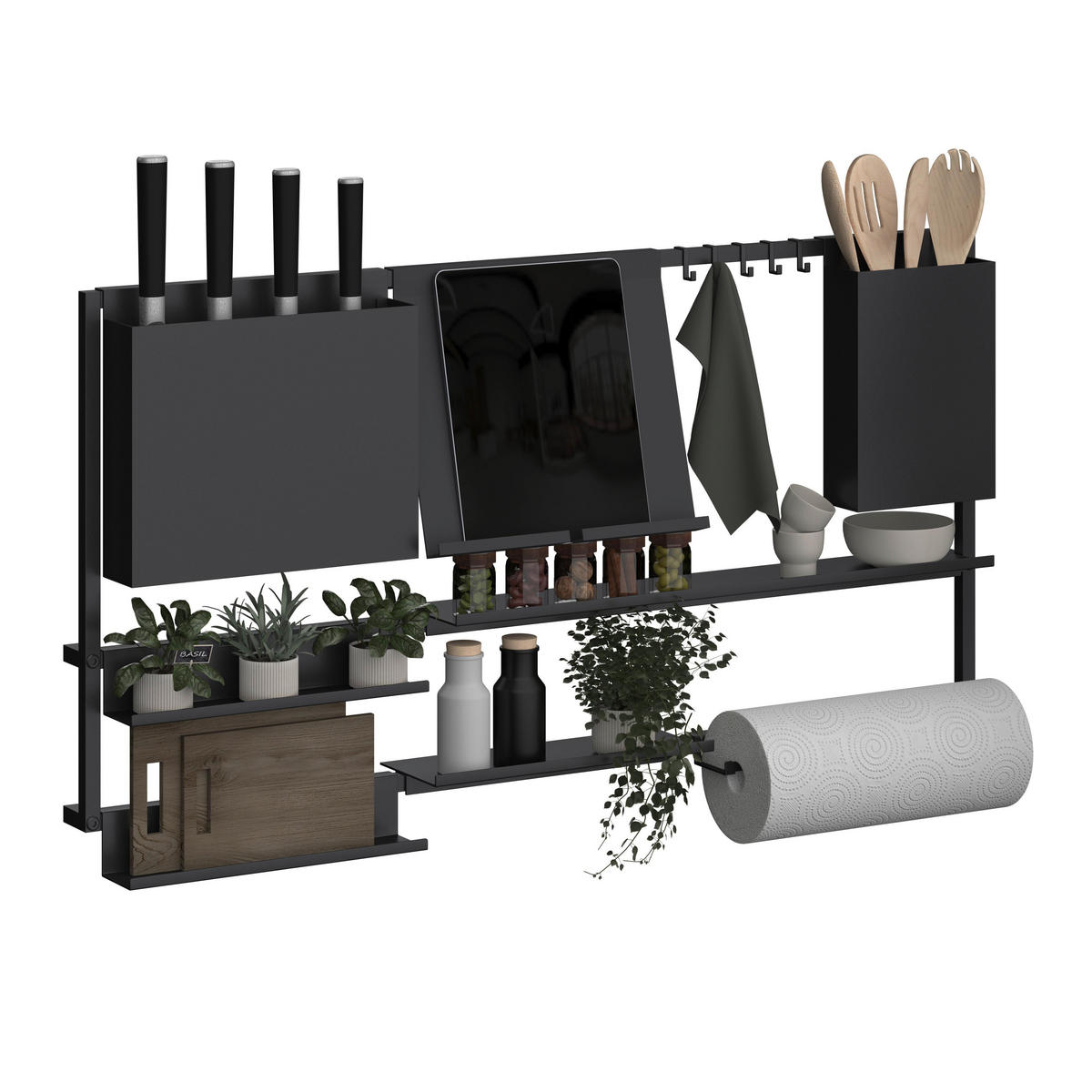 ABLAGE Systemstyle Schwarz - Schwarz, Metall (28/5/7cm) - System Style