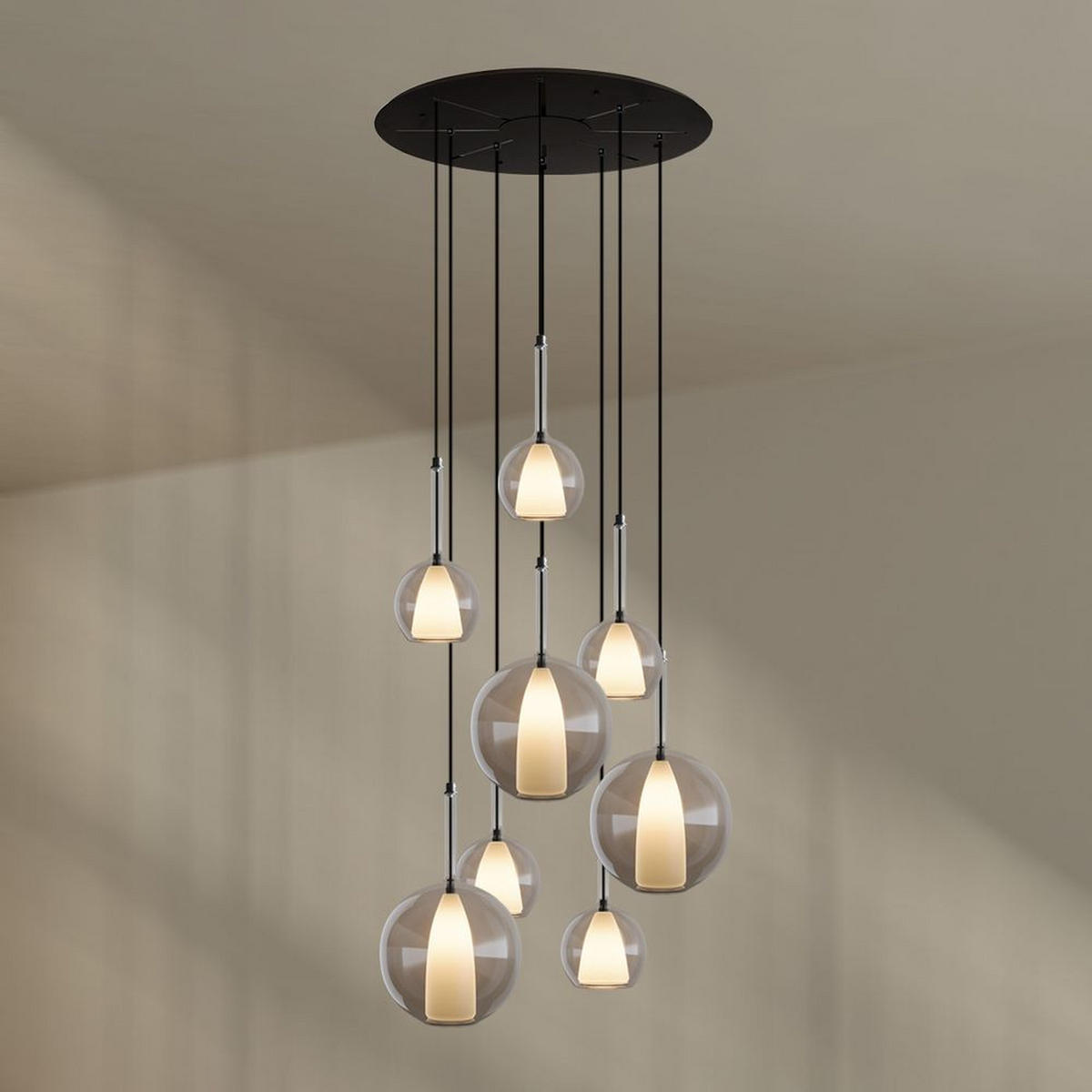 GALERIELEUCHTE Belluna 8-flammig Klar Ø 14/24cm - Klar, Glas (24/24/45cm) - s.luce