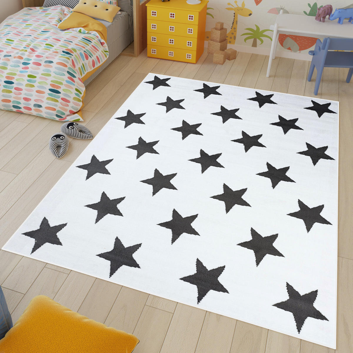 TEPPICH LUXURY Weiß Geometrisch Sterne 200/300 cm - Weiß, Textil (200/300cm) - Tapiso