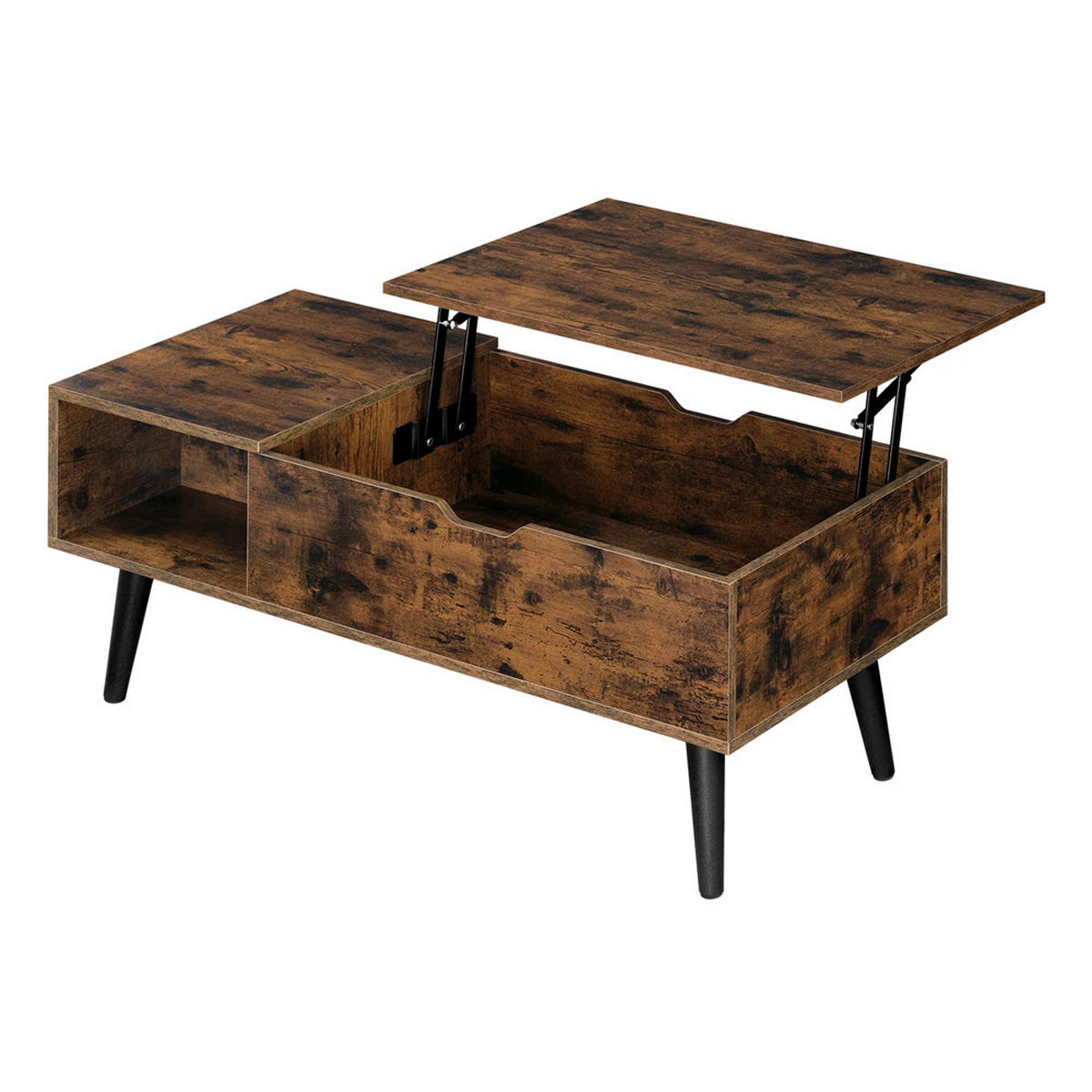 COUCHTISCH 100/50/43-57 cm höhenverstellbar Stauraum Braun - Braun, Holz (50/100/57cm) - Kaket