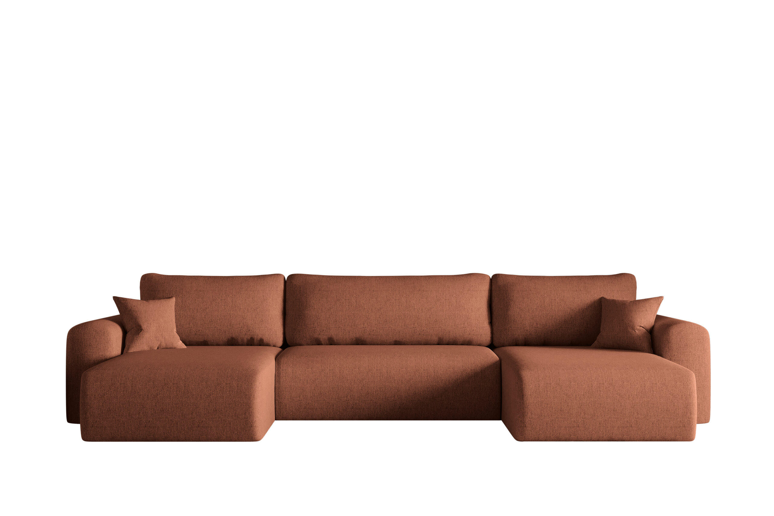 ECKSOFA Mit Schlaffunktion Und Bettkasten U-form CAPRI Verita Kupfer - Kupferfarben, Holz/Textil (145/362cm) - Kaiser Möbel