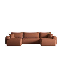 ECKSOFA Mit Schlaffunktion Und Bettkasten U-form CAPRI Verita Kupfer - Kupferfarben, Holz/Textil (145/362cm) - Kaiser Möbel