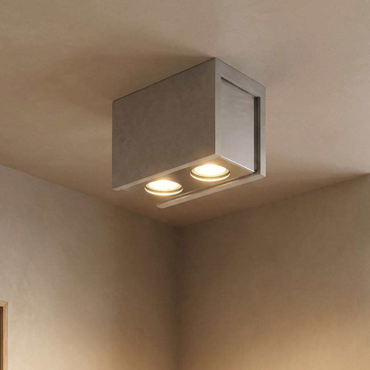 LED DECKENLEUCHTE TIMO Metall Grau - Grau, Stein (18/10/14.7cm) - Globo Lighting