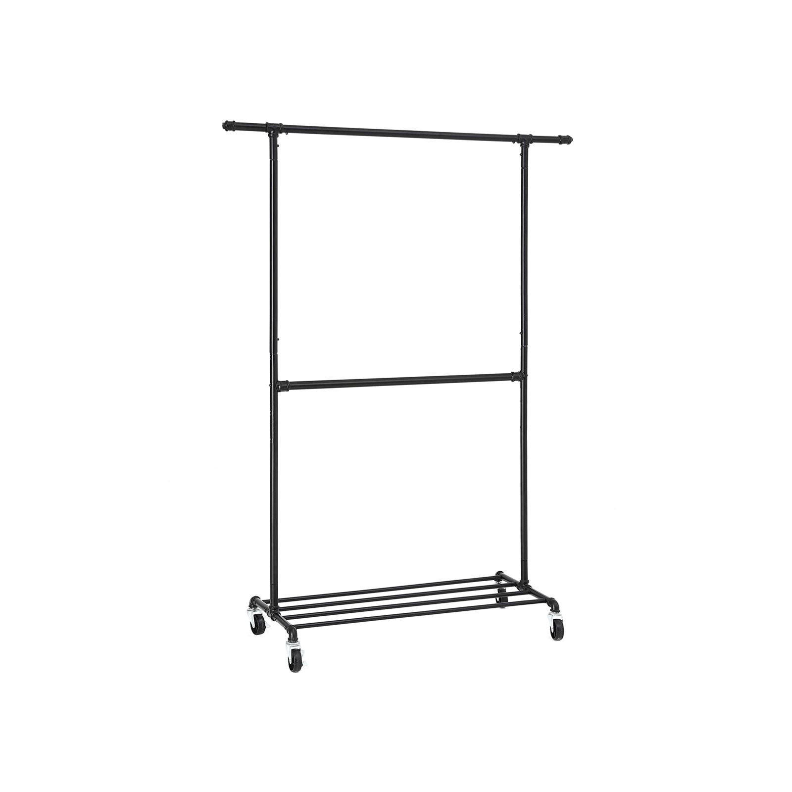 KLEIDERSTANGE - Schwarz, Metall (49/198/130cm) - Hansiro