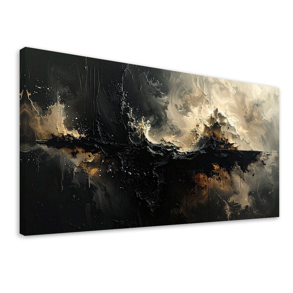 Feeby Leinwandbild Schwarz 100x50 cm