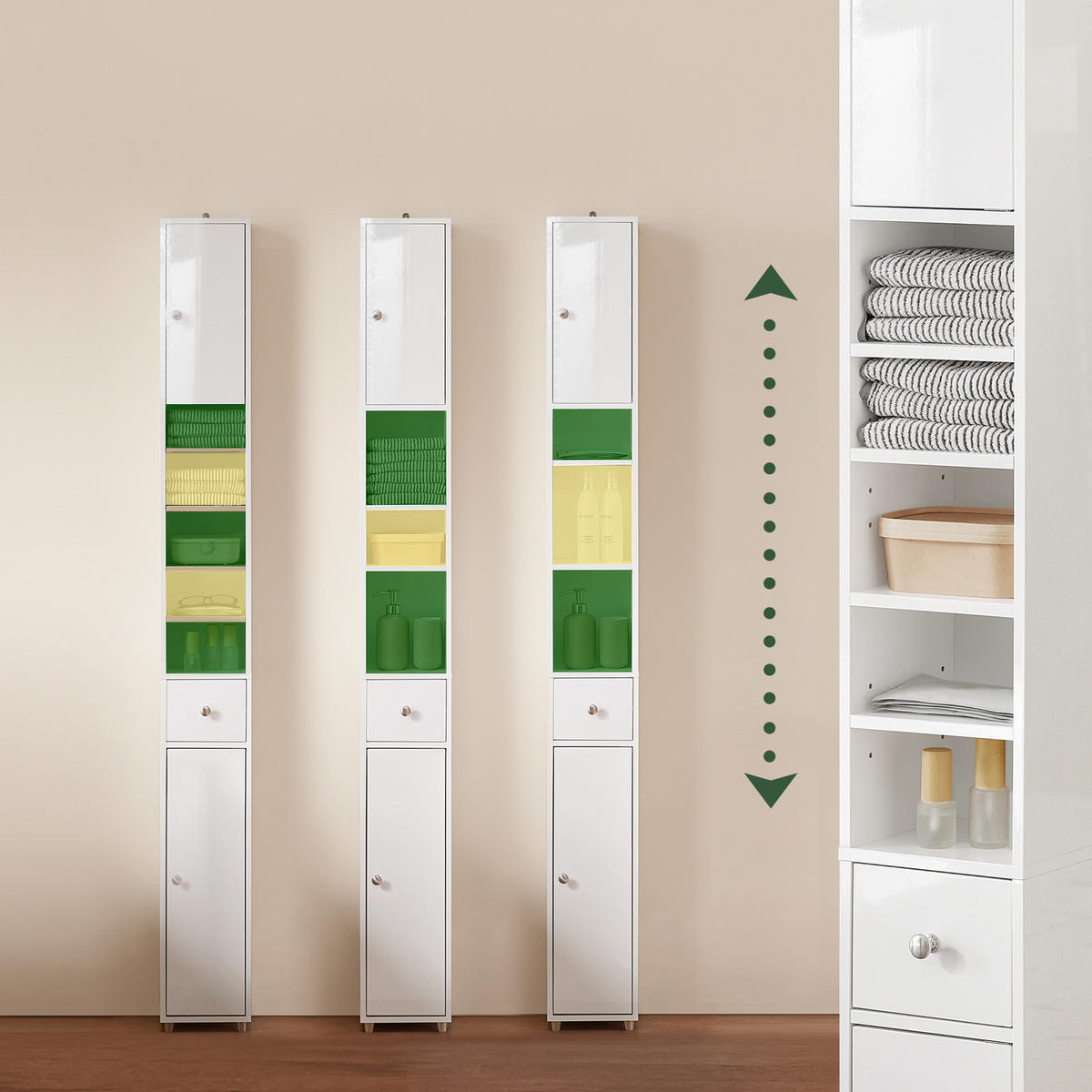 HOCHSCHRANK Weiß - Weiß, Holzwerkstoff (20/180/20cm) - SoBuy